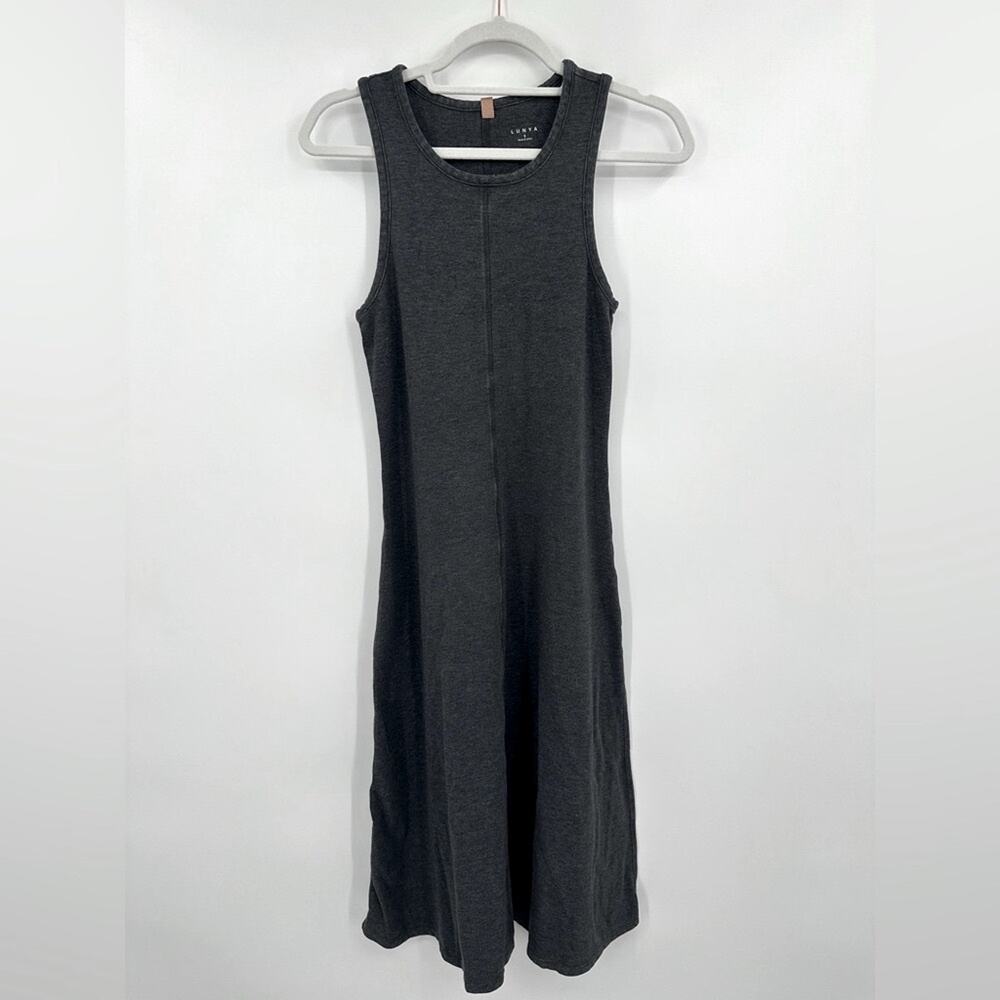 Lunya | Restore Grey Fitted Midi Lounge Tank Dress Size Small - Picture 3 of 7